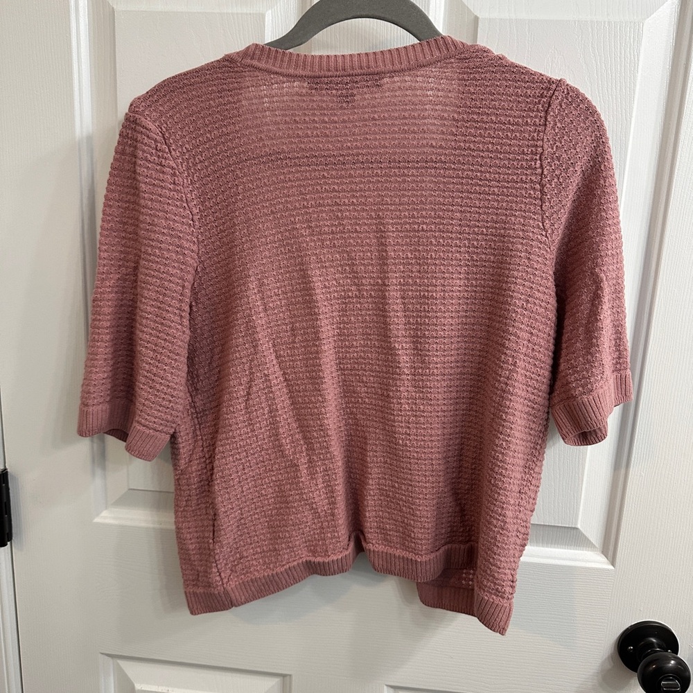 APT. 9 Rose Pink Open-Front Short Sleeve shrug Cardigan Sweater - Picture 2 of 5